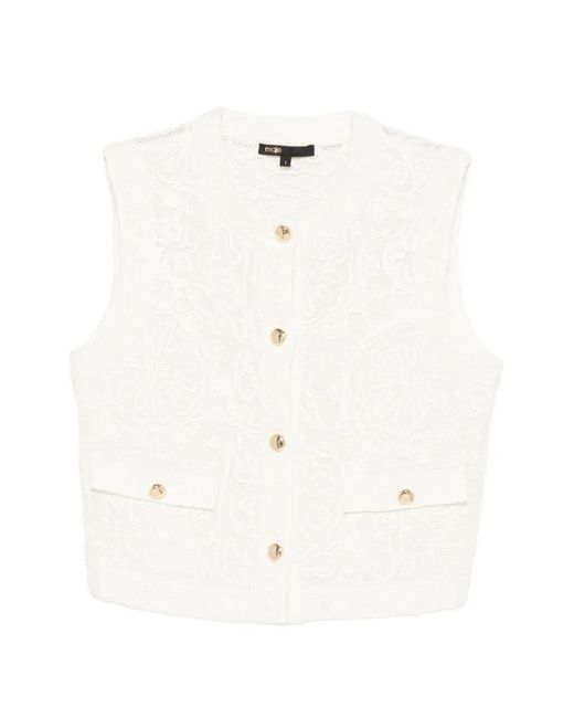 Chaleco Con Botones Maje de color White