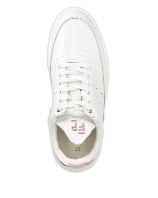 Filling Pieces White Leather Low-Top Sneakers