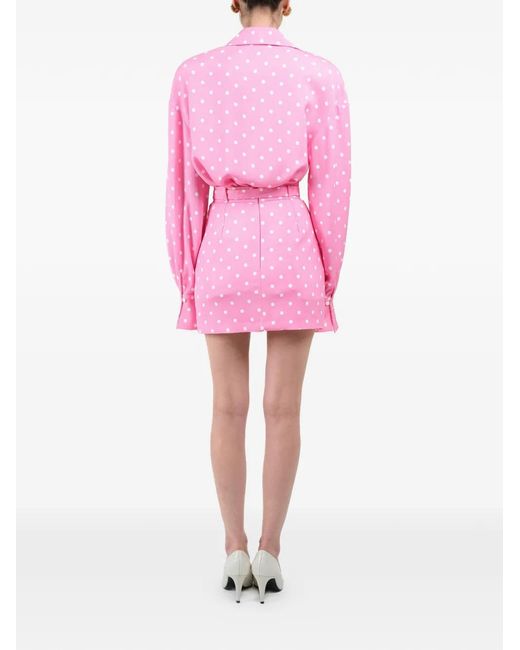 ROWEN ROSE Pink Chemise Oversize À Pois