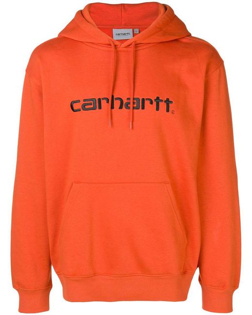 Sweat à logo et capuche Carhartt pour homme en coloris Orange | Lyst