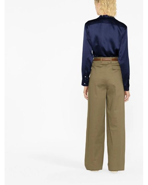 Polo Ralph Lauren Blue Long-Sleeved Silk Shirt