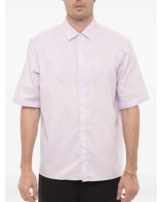 Neil Barrett White Fairisle Thunderbolt Short-Sleeve T-Shirt for men