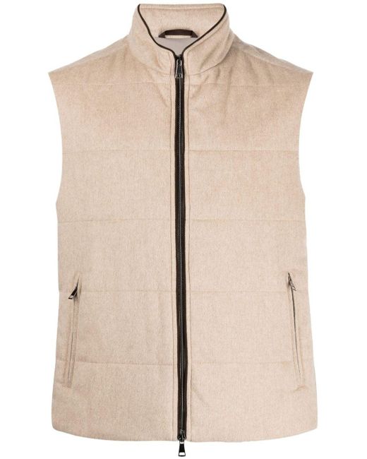 N.Peal Cashmere Natural The Mall Quilted Cashmere Gilet for men