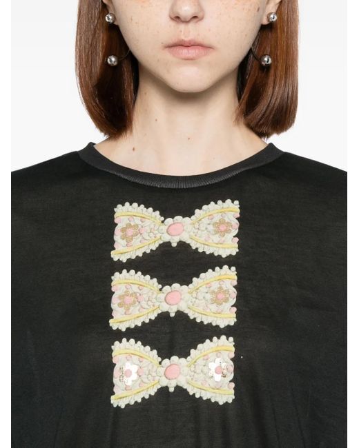 Camiseta con estampado brillante Cynthia Rowley de color Black