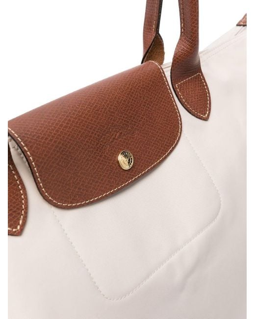 Longchamp Large Le Pliage Shoulder Bag in White | Lyst UK