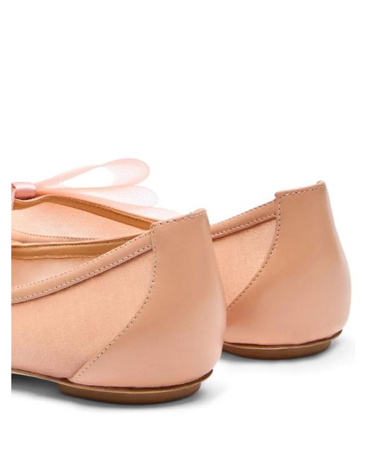 Stuart Weitzman Pink Leather Bow Ballerina Flats