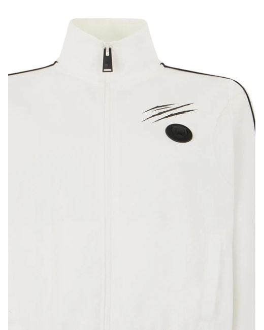 Philipp Plein White Contrast-Piping Jacket