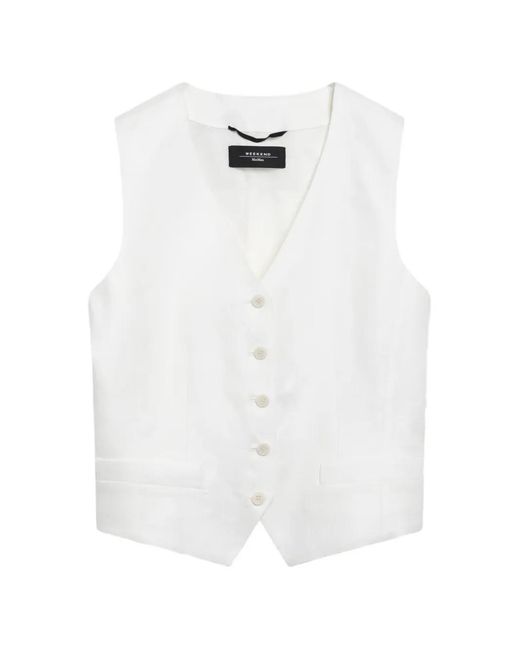 Weekend by Maxmara White Button-Up Gilet