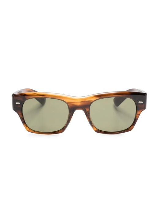 Oliver Peoples Brown Eckige Sonnenbrille