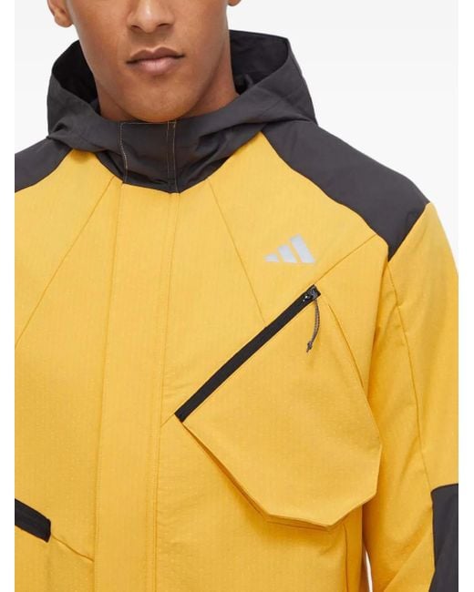 Adidas Jack Met Colourblocking En Capuchon in het Yellow voor heren