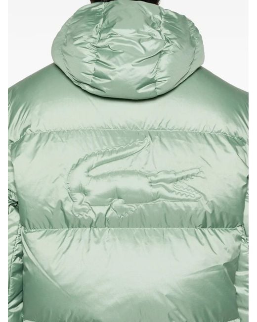 Lacoste Green Hooded Zip Coat for men