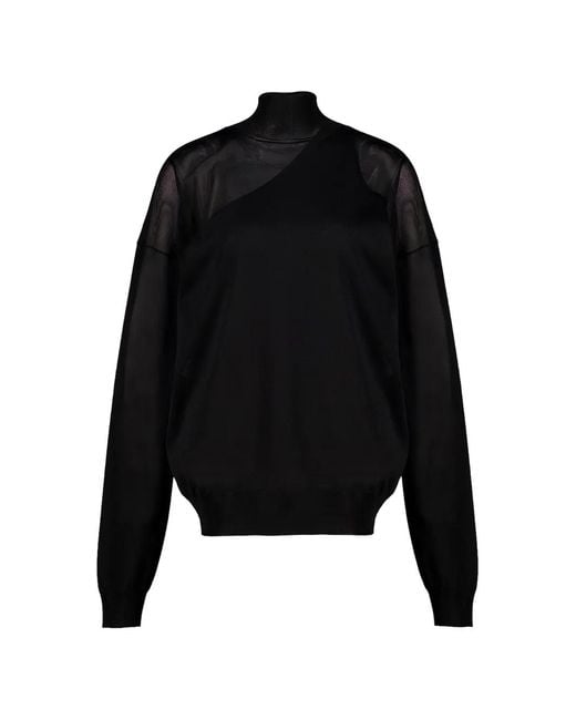 Fendi Black Pullover Mit Transparenten Einsätzen