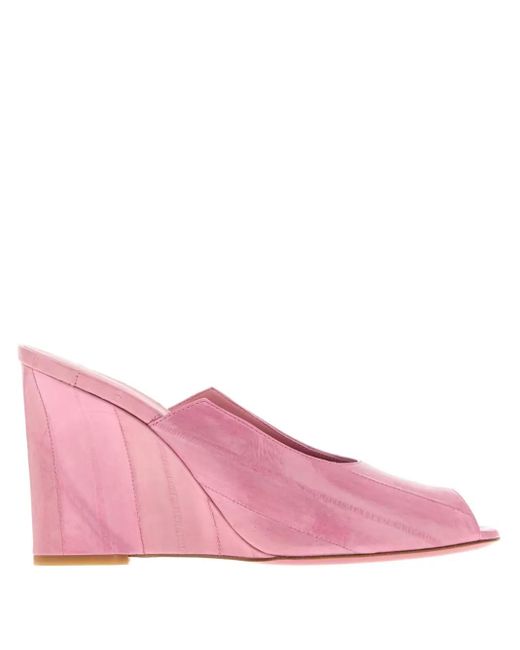 Fendi Pink 90Mm Leather Open-Toe Sandals