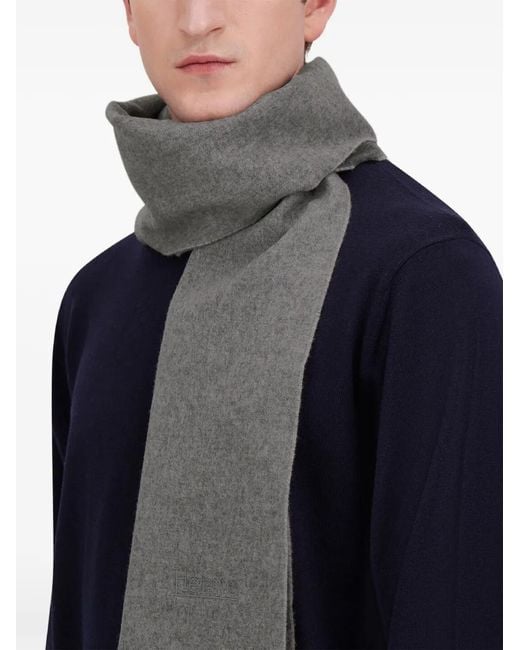 Écharpe À Bords Frangés Herno pour homme en coloris Gray