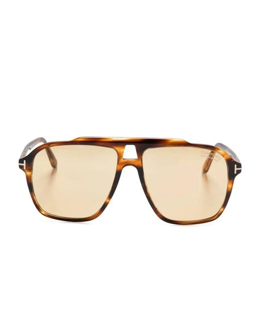 Tom Ford Natural Navigator-Frame Sunglasses