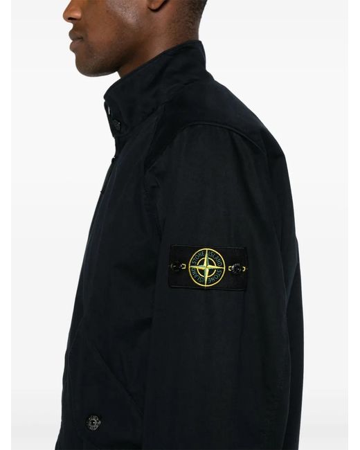 Stone Island Blue Compass-Badge Shirt Jacket for men