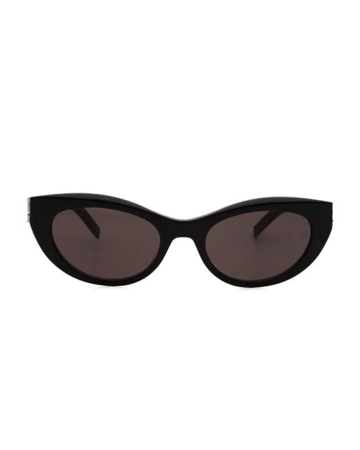 Saint Laurent Brown Logo-Lettering Cat-Eye Frame Sunglasses