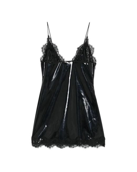 Osree Travaill Lace-Trim Mini Dress in Black | Lyst
