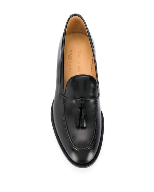 Scarosso Black William Tassel Loafers for men