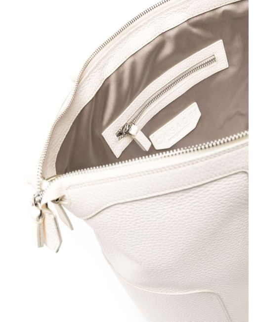 Casadei White C-style Leather Tote Bag