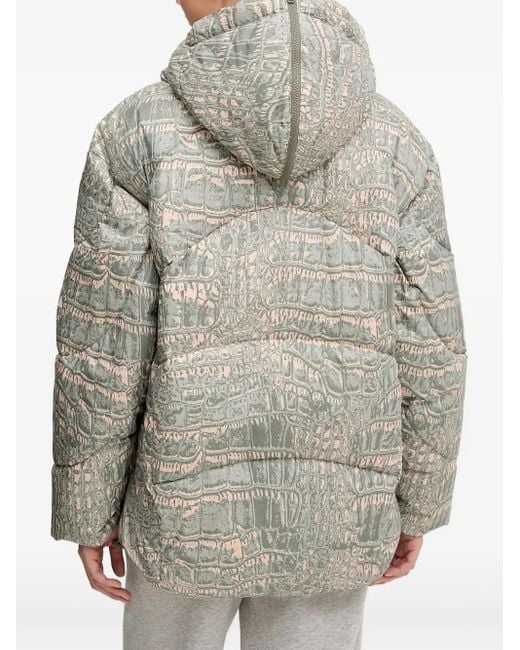 Adidas By Stella McCartney Gray Hooded Patterned Jacket