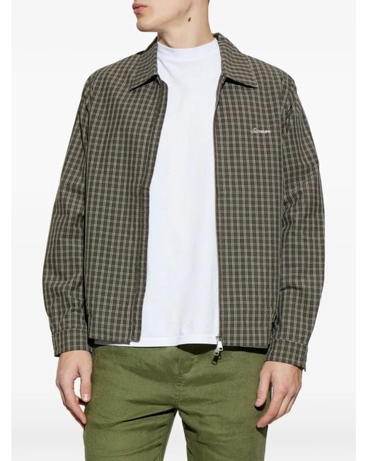 Samsøe & Samsøe Green Sabeck Plaid-Pattern Zip-Fastening Jacket for men