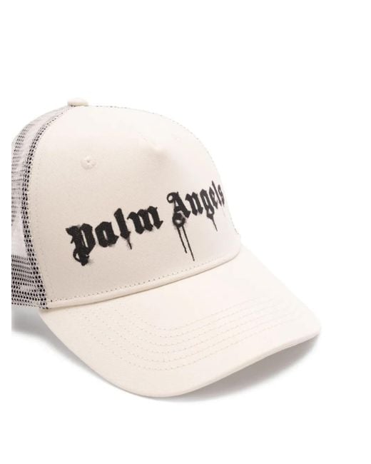 Palm Angels Natural Logo-Print Trucker Cap for men