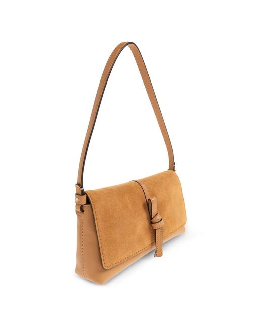 Kate Spade White Small Loop Suede-Panelled Knotted Shoulder Bag