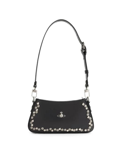 Vivienne Westwood White Tasha Studded Leather Shoulder Bag