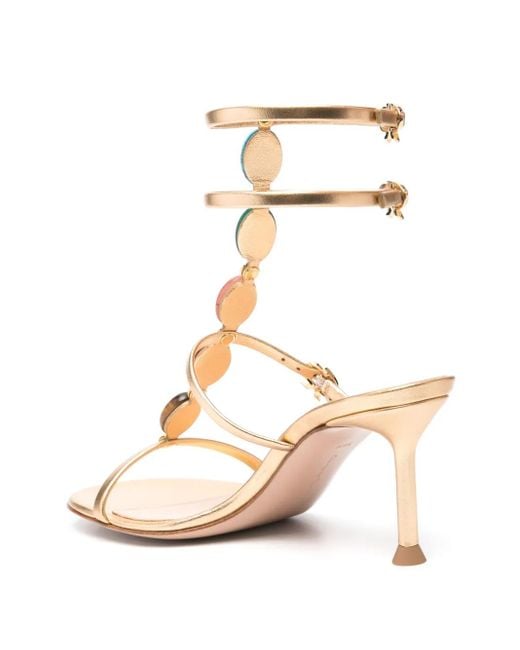 Gianvito Rossi Metallic Shanti 70 Sandals