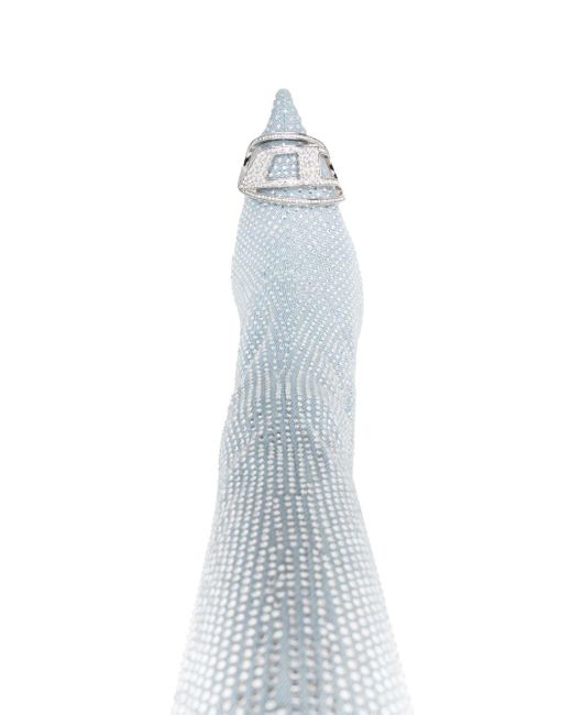 DIESEL White D-Venus Stiefel mit Kristallen 90mm