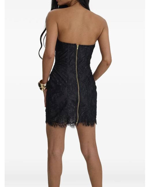 MOOS STUDIO Black Triangle Lace Mini Dress