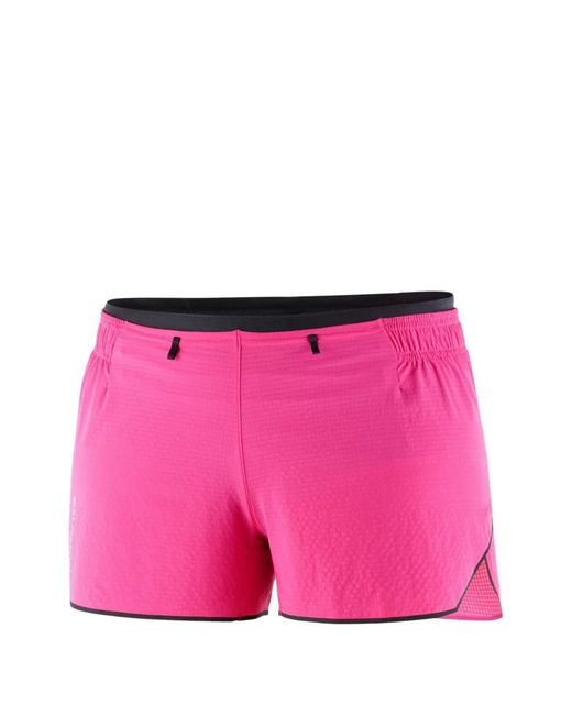Salomon Pink Ripstop Side-Slit Shorts