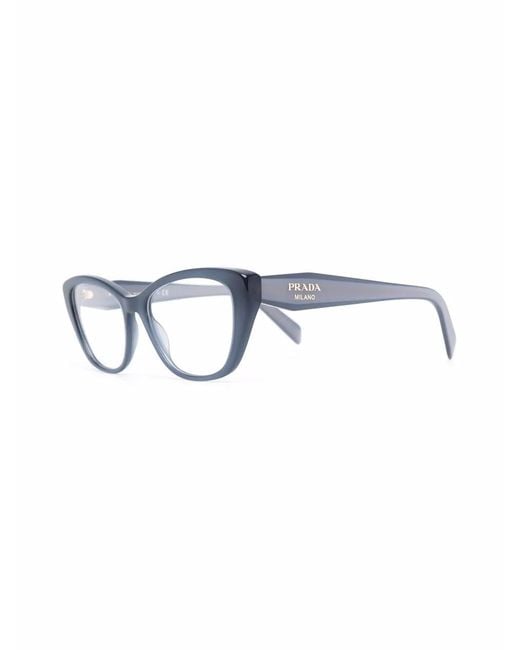 Prada Blue Cat-Eye Frame Glasses