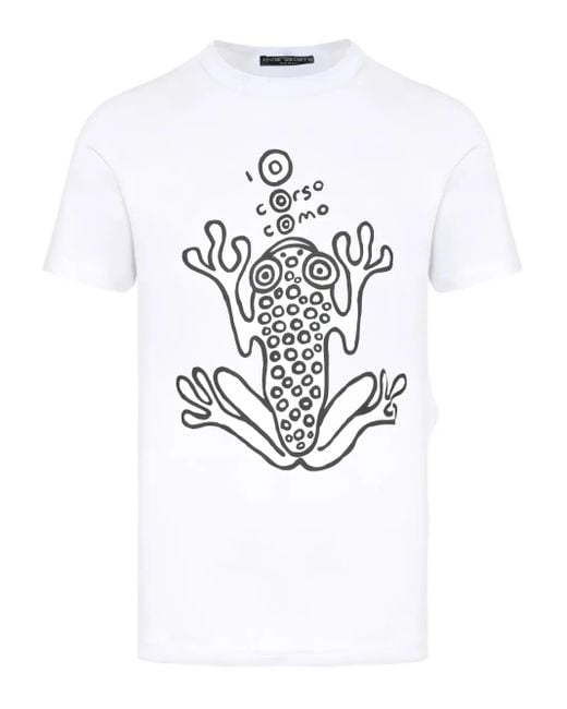 10 Corso Como White Frog-Print T-Shirt