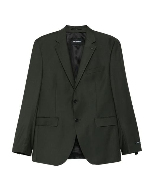 Karl Lagerfeld Green Two-Button Notched-Lapel Blazer for men