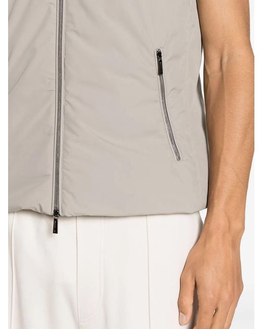 Moorer Natural Padded Zip-Up Gillet for men
