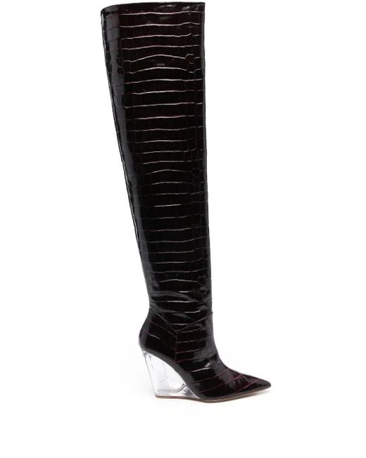 Stuart Weitzman Black Lucite 100Mm Thigh-High Boots