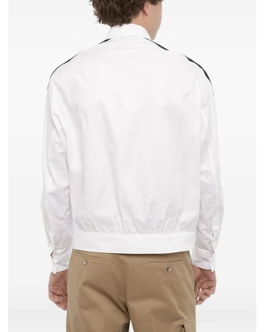Neil Barrett White Modernist Contrast-Stripe Shirt for men