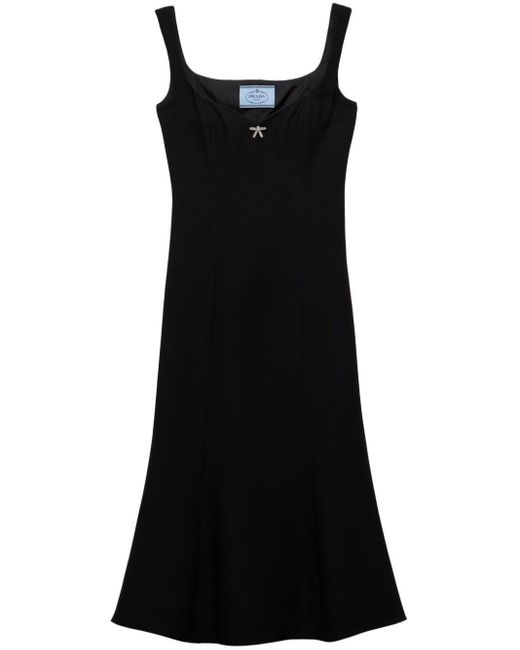 Prada Black Cady Midi Dress