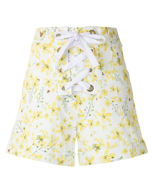 Isolda Shorts Met Bloemenprint in het Metallic