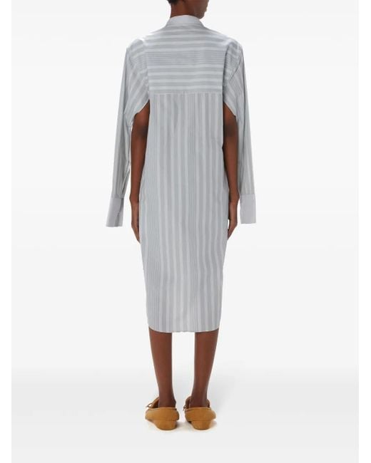 J.W. Anderson Gray Belted Tuxedo Shirtdress