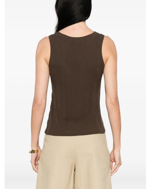 Weekend by Maxmara Brown Ribbed Top