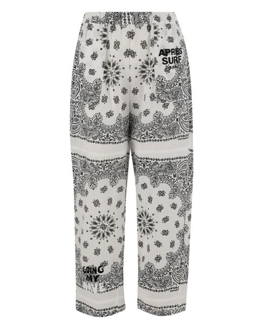APRÈS SURF Bandana-pattern Trousers Gray