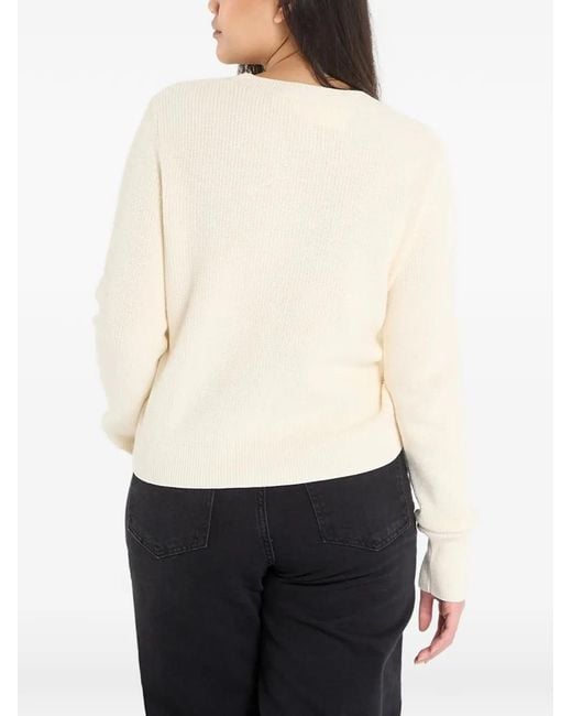 Gap White Logo-Detail Sweater