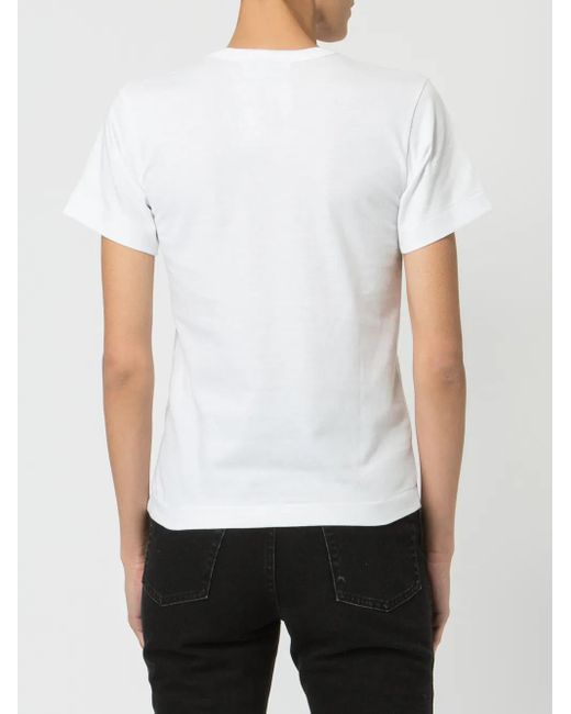 COMME DES GARÇONS PLAY White Heart Print T-Shirt