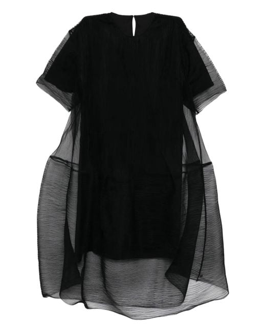 JNBY ショートスリーブ Aラインドレス Black