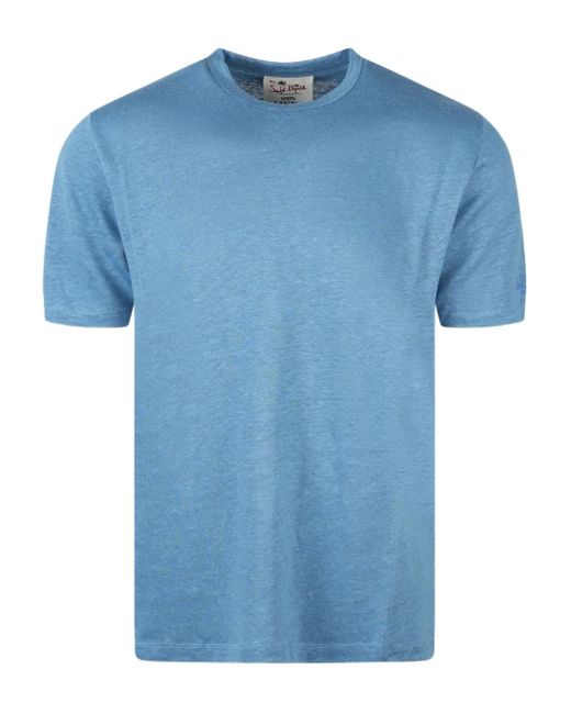 メンズ Mc2 Saint Barth Linen T-shirt Blue