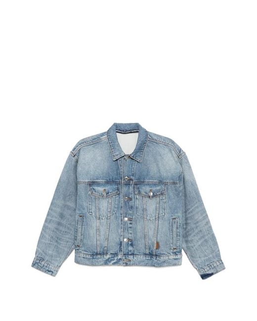 Alexander Wang Blue Logo Distressed Jacket
