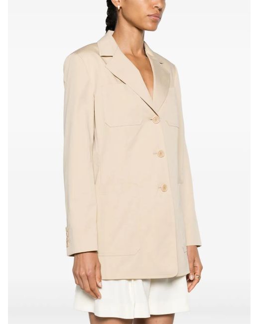 Max Mara Natural Notched-Lapels Single-Breasted Blazer